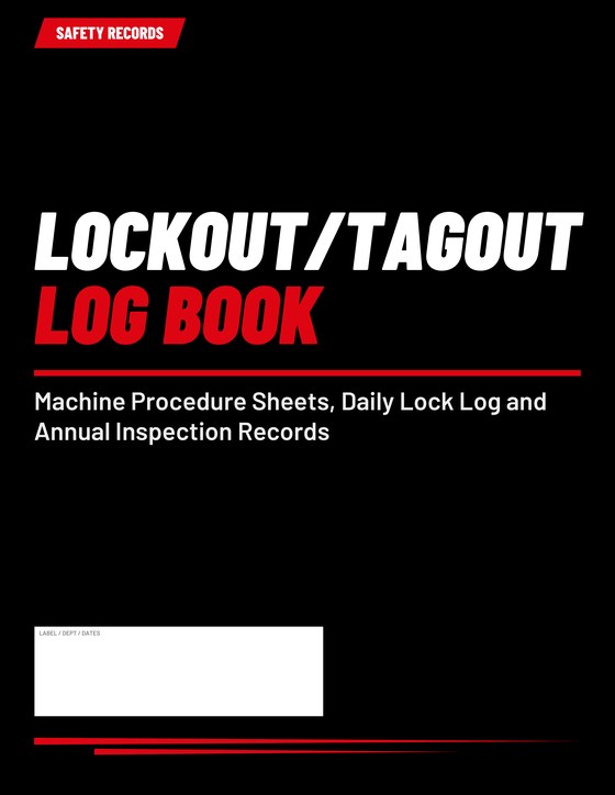 Cover of the Lockout/Tagout Log Book