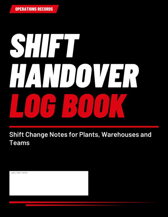 Cover of the Shift Handover Log Book